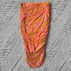 House of Harlow Ruched Midi Skirt